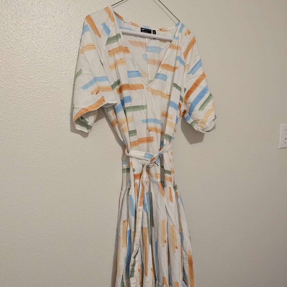 ASOS Design Paint Brush Stroke Maxi Dress Cotton - 10